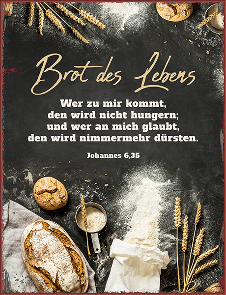 Metallschild groß - Brot des Lebens