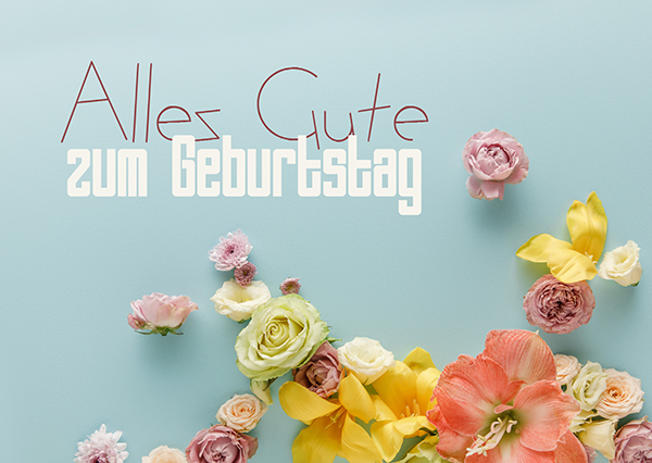 Postkarte - Alles Gute zum Geburtstag (Blüten)
