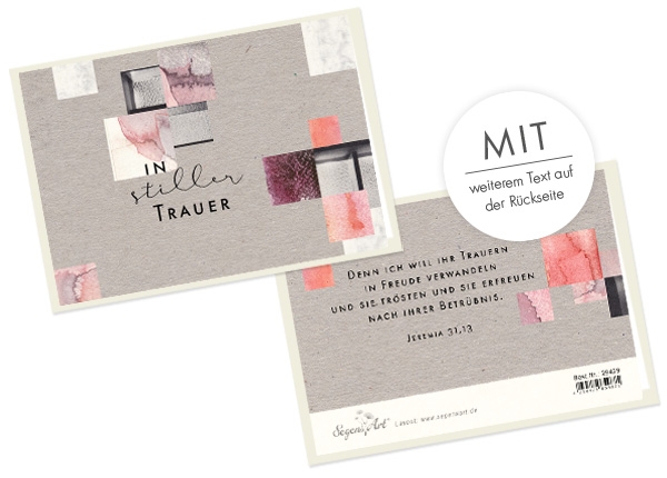 Faltkarte Naturpapier - In stiller Trauer - Trösten