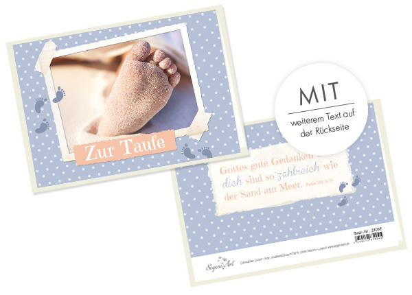 Faltkarte - Zur Taufe - Sand