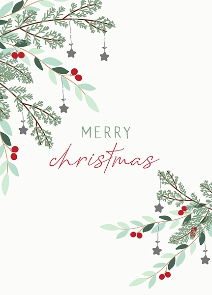 XL-Postkarte Big Blessing - Merry christmas (Zweige)