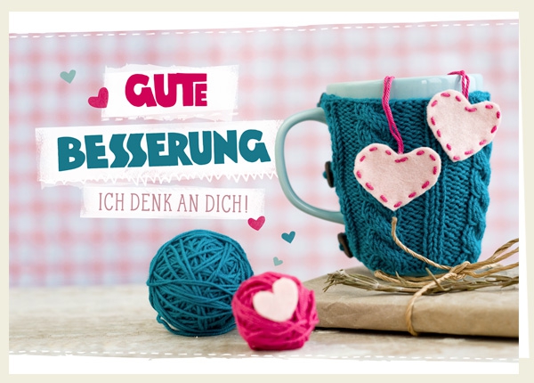 Faltkarte - Gute Besserung - Ich denk an dich!
