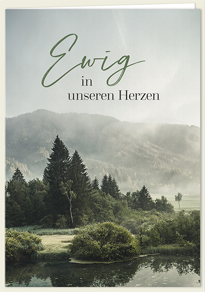Faltkarte Naturpapier - Ewig in unseren Herzen