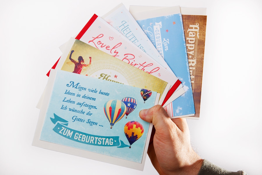 Faltkarten-Set rechteckig - Geburtstag