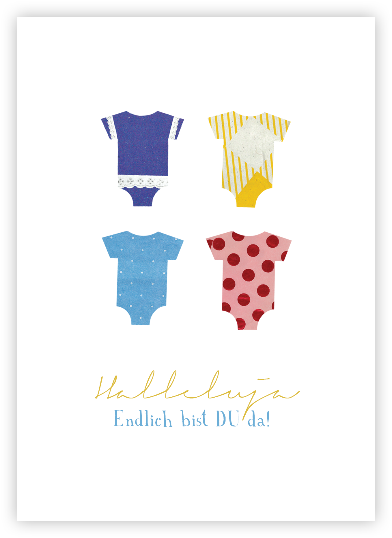 Faltkarte Naturpapier - Halleluja, endlich bist du da!