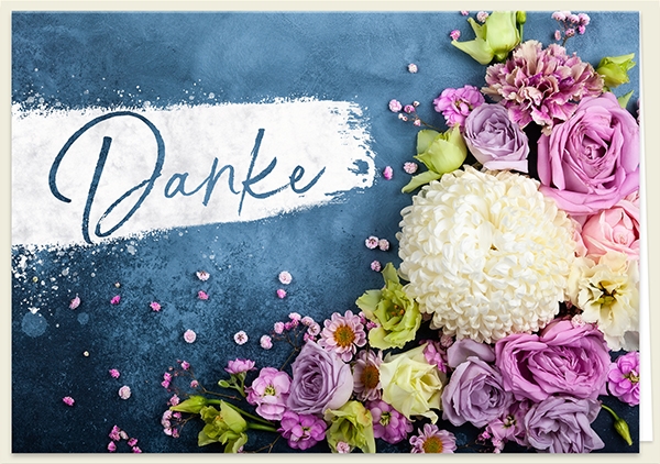 Faltkarte - Danke (Blüten)