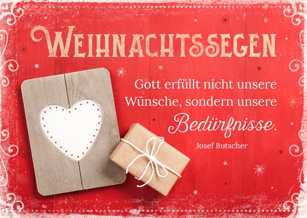 Postkarte - Weihnachtssegen - Bedürfnisse