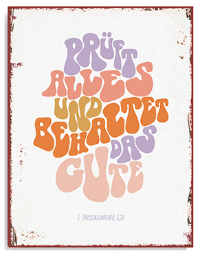 Metallschild groß - Jahreslosung 2025 - Letter weiß