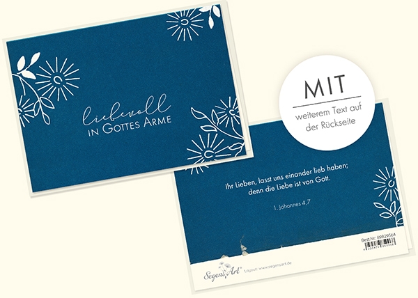 Faltkarte Naturpapier - Liebevoll in Gottes Arme