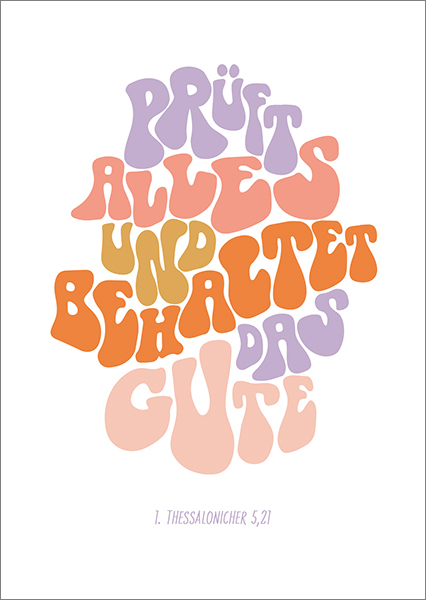 Postkarte - Jahreslosung 2025 -  Letter weiß