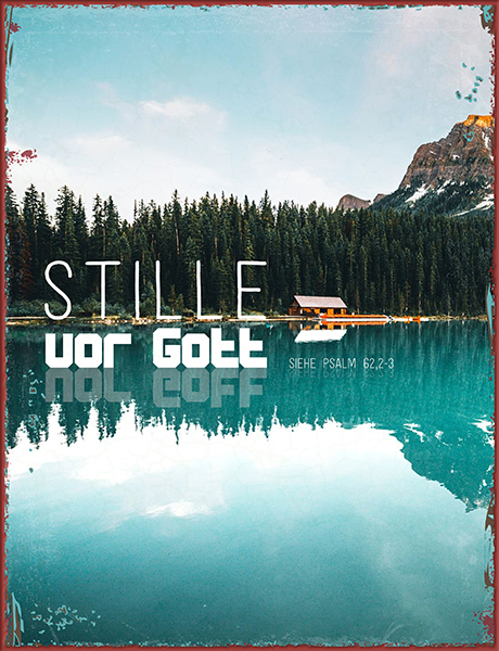 Metallschild groß - Stille vor Gott (See)