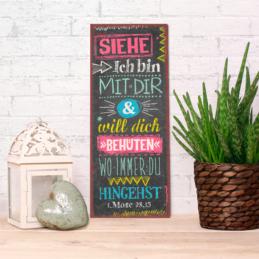 Metallschild lang - Wo immer du hingehst