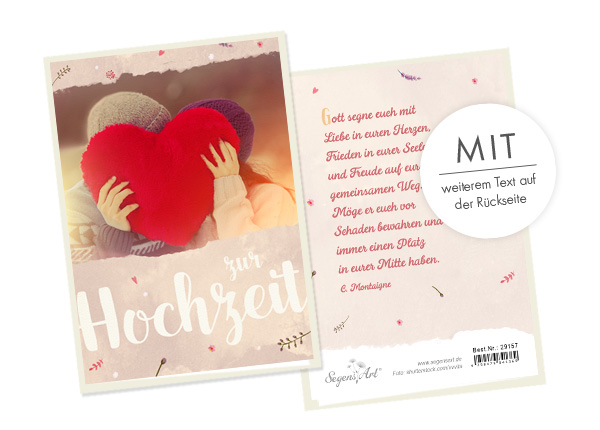 Faltkarte - Zur Hochzeit - Gott segne euch