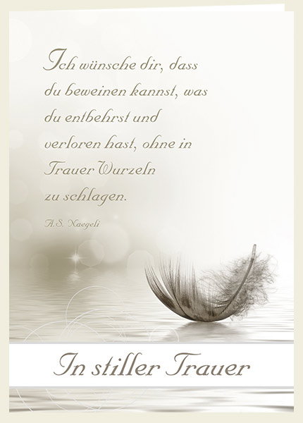 Faltkarte - In stiller Trauer (Feder)