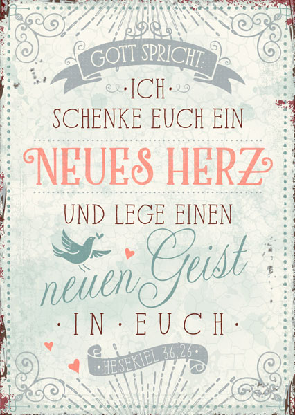 Postkarte - Ich schenke euch ein neues Herz