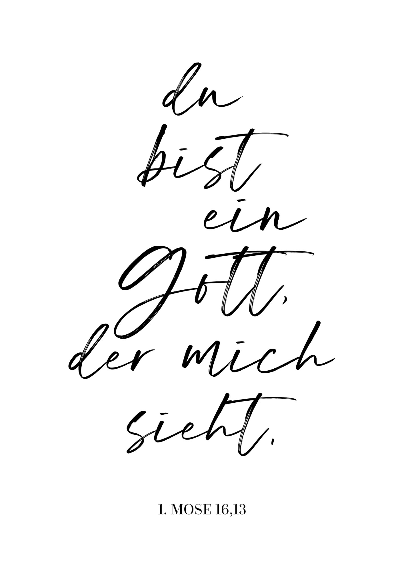 Poster - Ein Gott, der mich sieht (Schreibschrift)