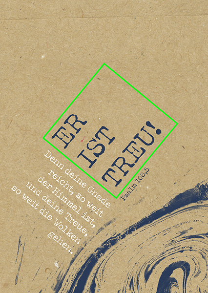 Postkarte paper.blessings - Er ist treu