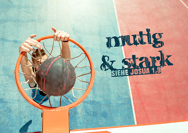 Postkarte - mutig & stark (Basketball)