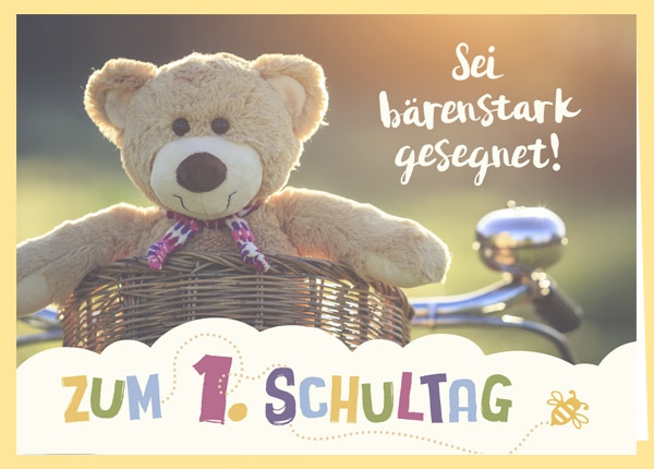 Faltkarte - Zum 1. Schultag - Bärenstark