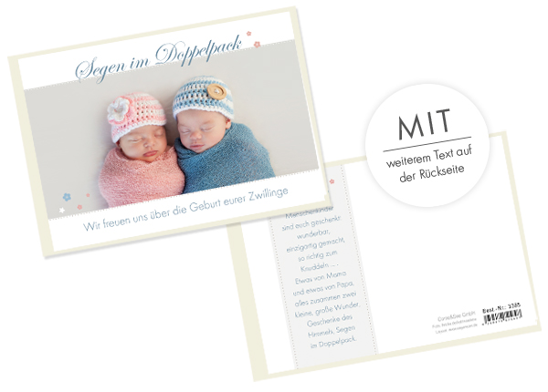 Faltkarte - Segen im Doppelpack (Zwillinge)