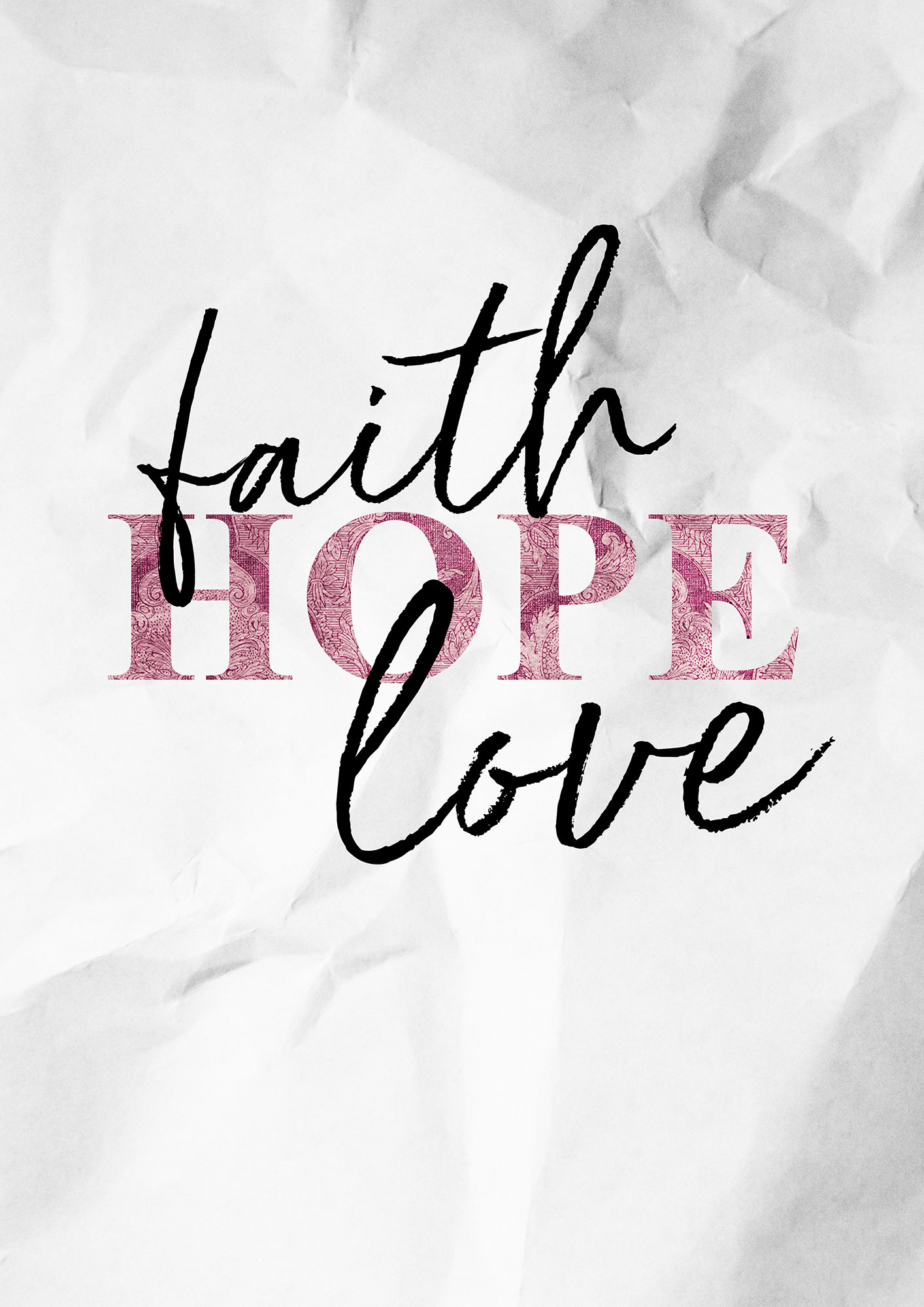 Poster - Faith, hope, love