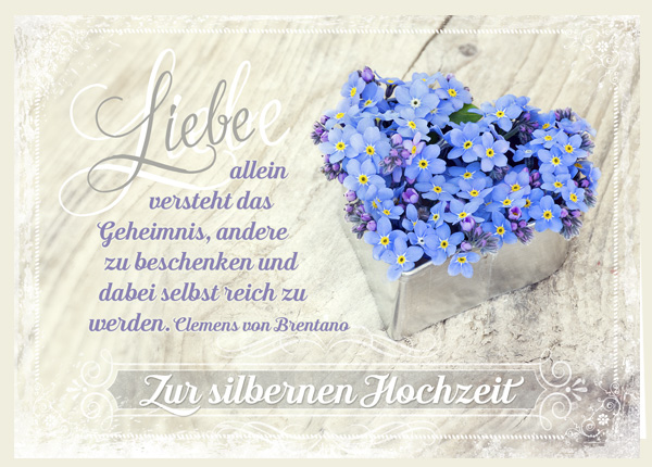Faltkarte - Zur silbernen Hochzeit - Liebe allein