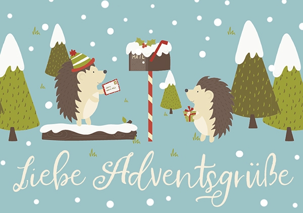 Mini - Liebe Adventsgrüße (Igel)