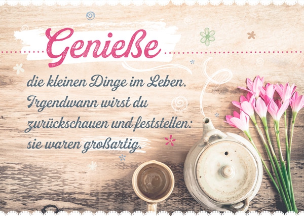 Postkarte - Genieße die kleinen Dinge