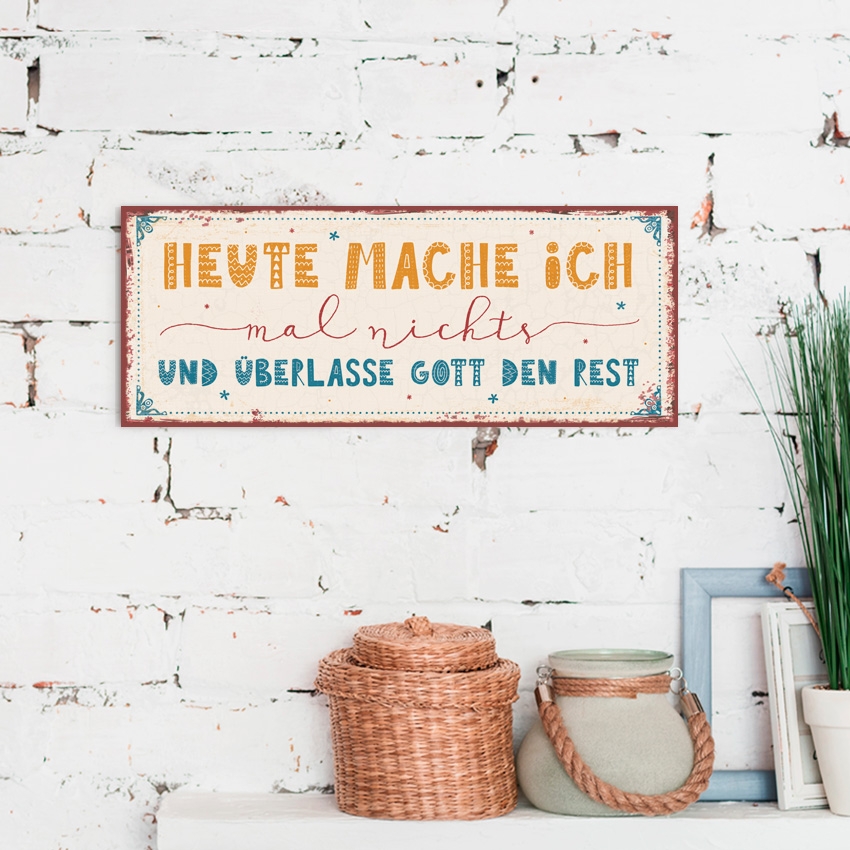 Metallschild lang - Überlasse Gott den Rest