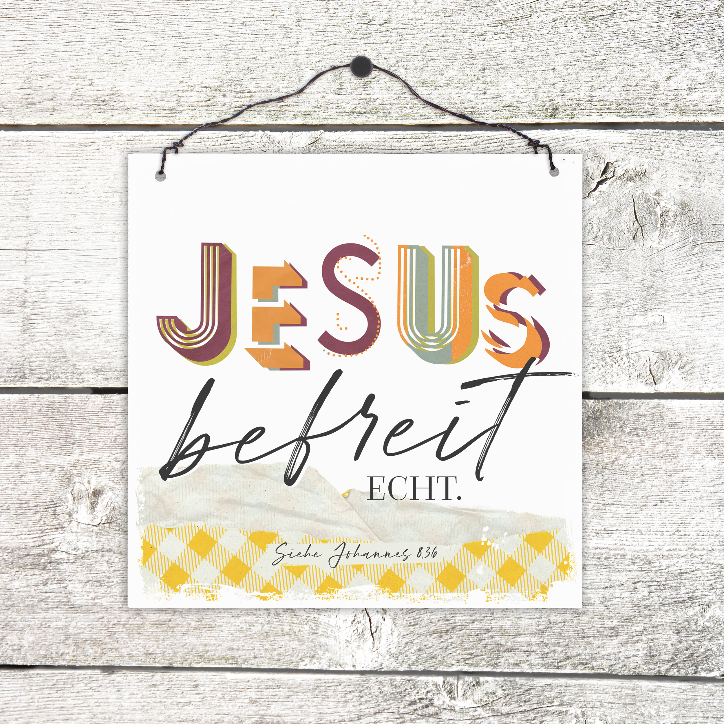 Holzschild klein - Jesus befreit