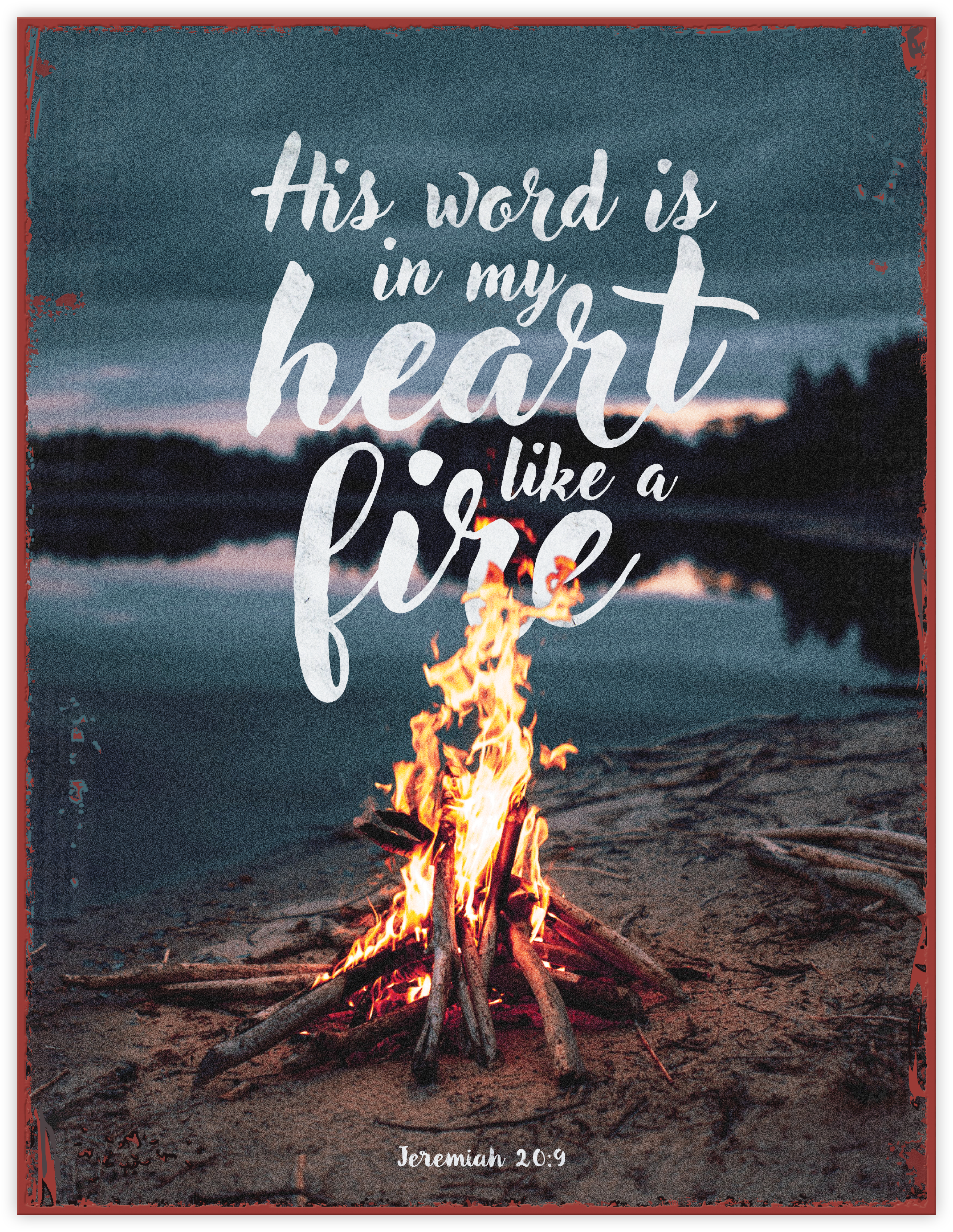 Metallschild groß - His word is in my heart