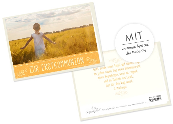 Faltkarte - Zur Erstkommunion - Sonnenstrahl