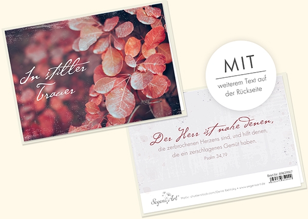 Faltkarte - In stiller Trauer - Der Herr ist nahe