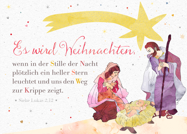 XL-Postkarte Big Blessing Silber - Es wird Weihnachten