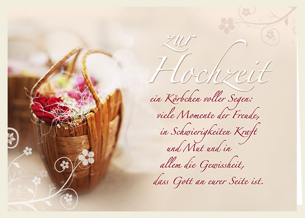 Faltkarte - Zur Hochzeit – Körbchen voller Segen