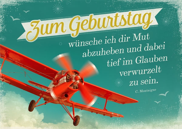 Postkarte - Zum Geburtstag - Abheben