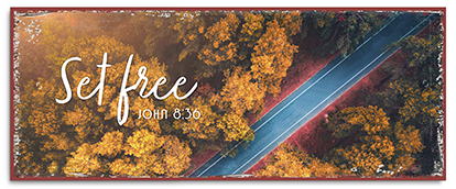 Metallschild lang - Set free (Straße)