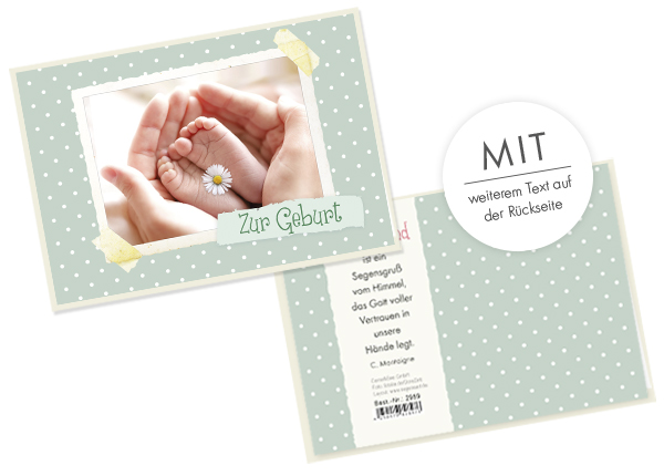 Faltkarte - Zur Geburt (Füße)