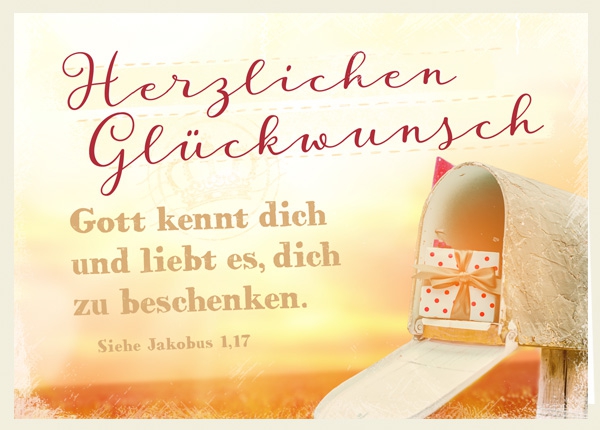Faltkarte - Herzlichen Glückwunsch (Briefkasten)