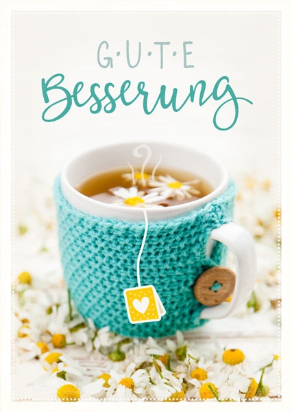 Postkarte - Gute Besserung (Tee)