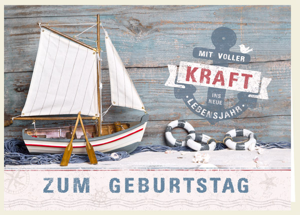 Faltkarte - Zum Geburtstag (Anker)
