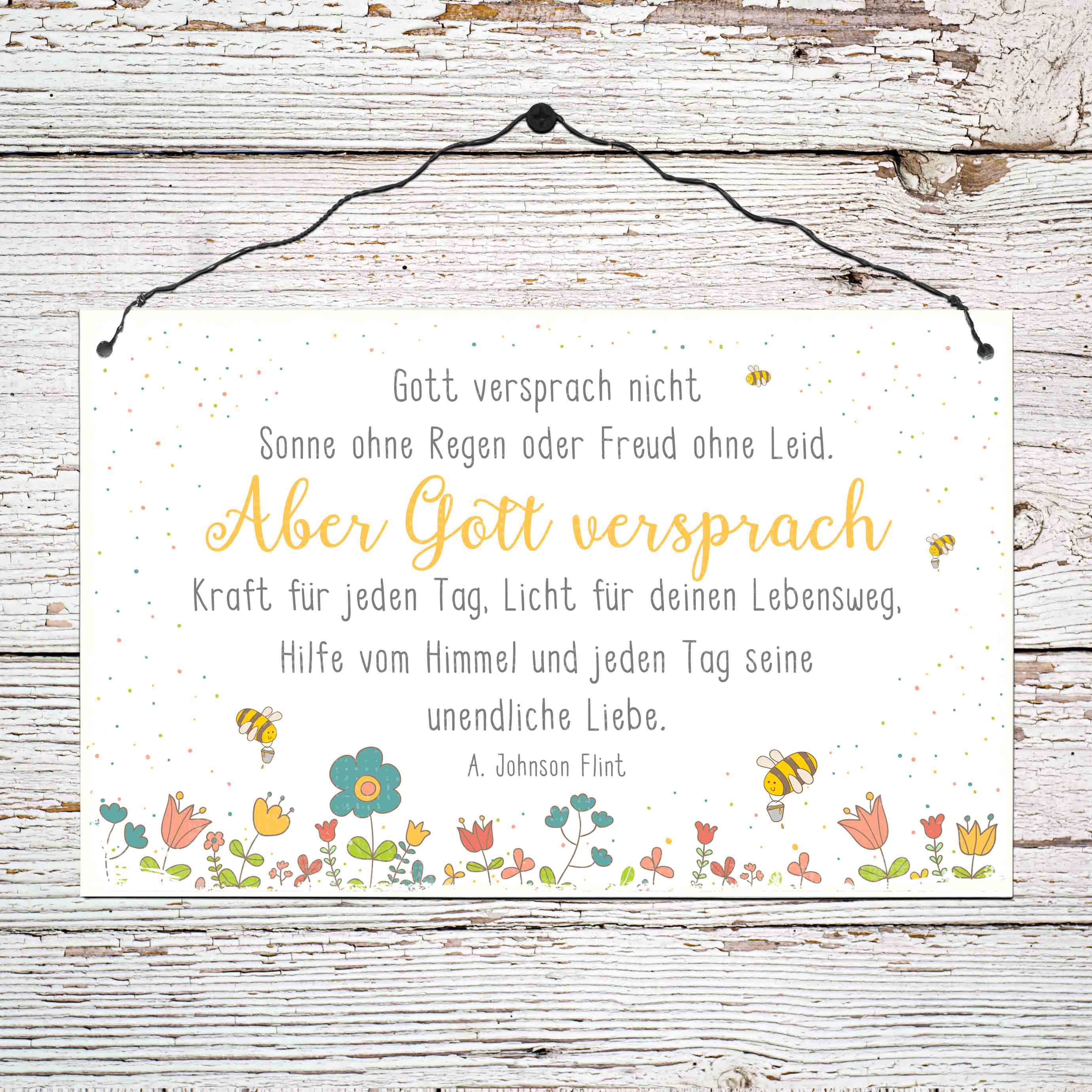 Holzschild groß - Gott versprach