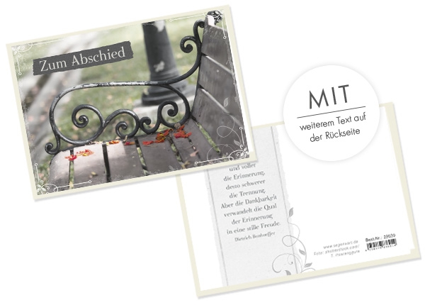 Faltkarte - zum Abschied - Erinnerung