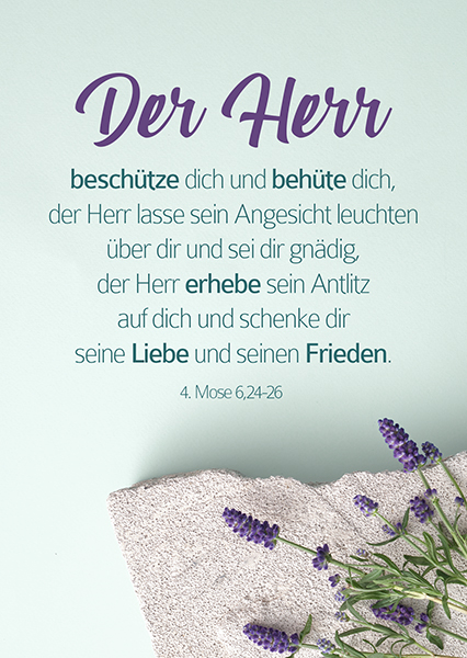 Postkarte - Der Herr beschütze dich (Lavendel)