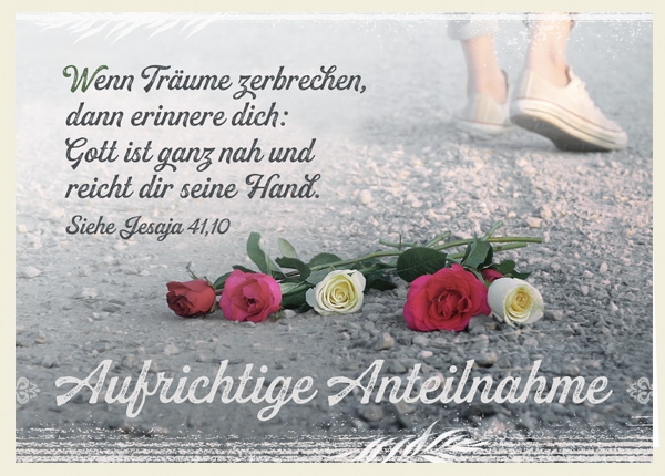 Faltkarte - Aufrichtige Anteilnahme (Rosen)