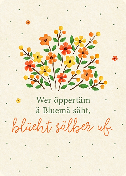 XL-Postkarte Big Blessing - Blüeht sälber auf (Schweizerdeutsch)