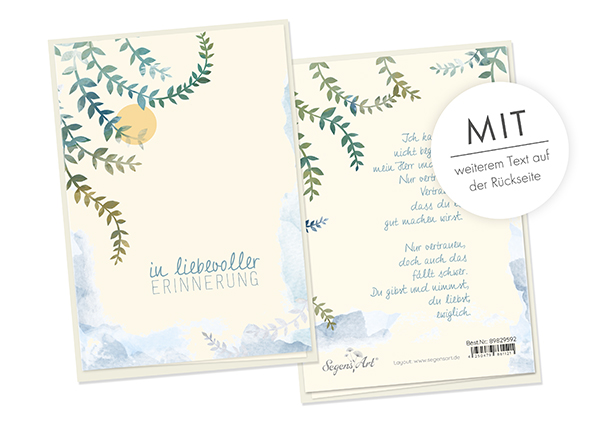 Faltkarte Naturpapier - In liebevoller Erinnerung - Nicht begreifen