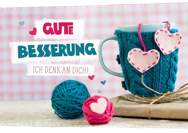 Postkarte - Gute Besserung - Ich denk an dich!