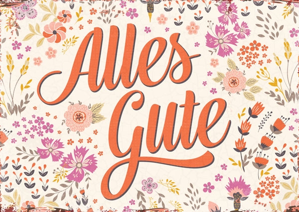 Postkarte - Alles Gute (Vintage)