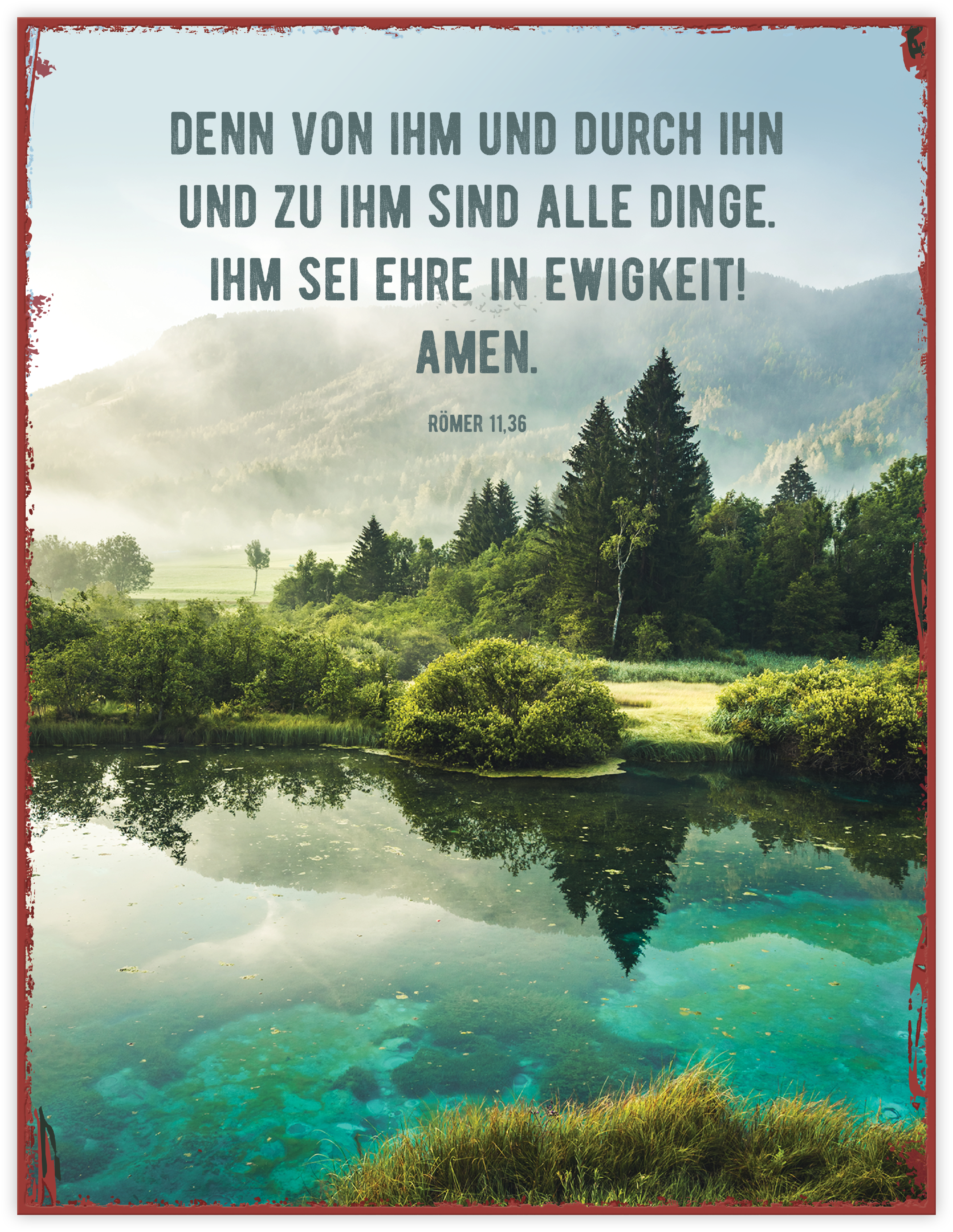 Metallschild groß - Ihm sei Ehre in Ewigkeit